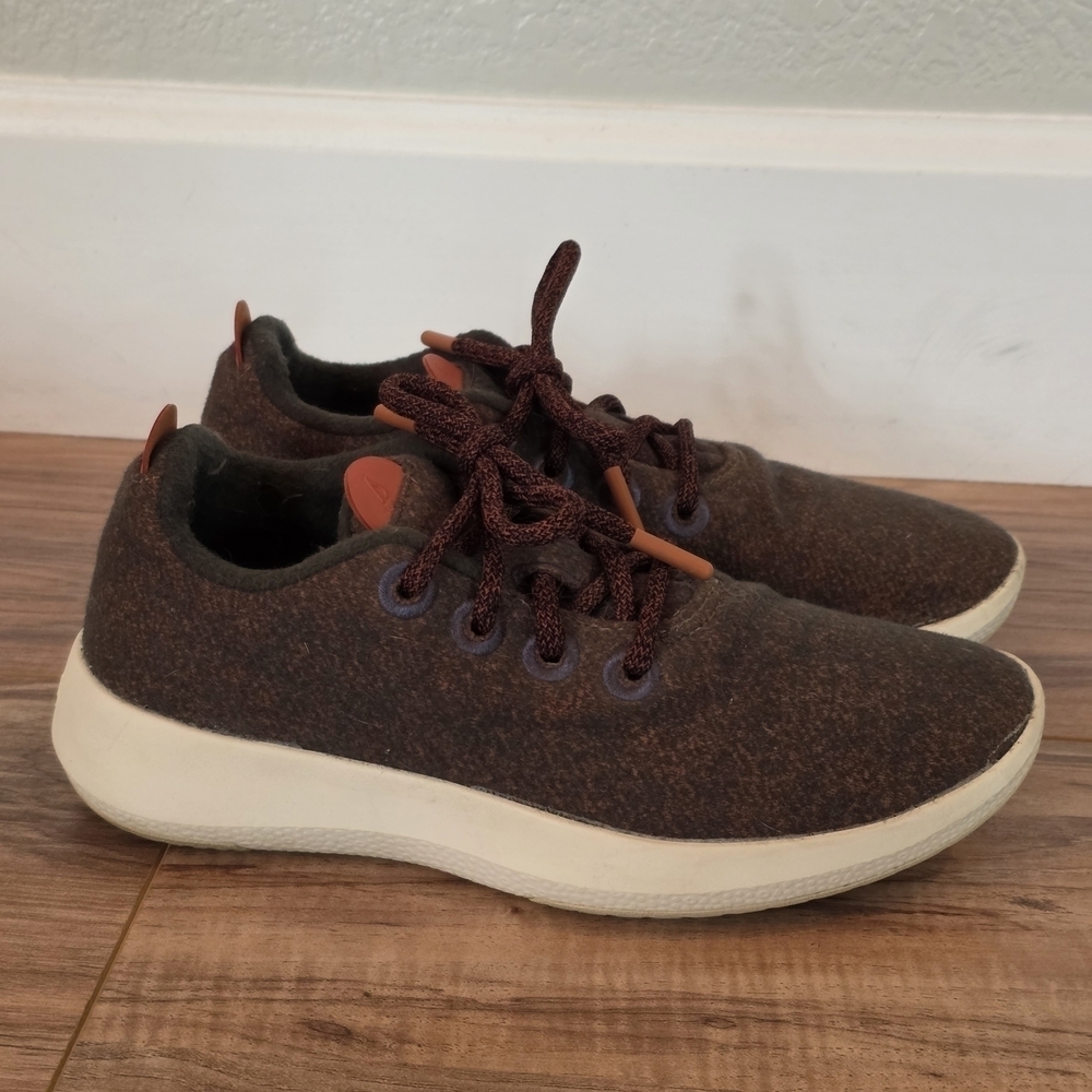 Allbirds Brown Wool Runner Modern Minimalist Design Sneakers Size 7 - Picture 3 of 7
